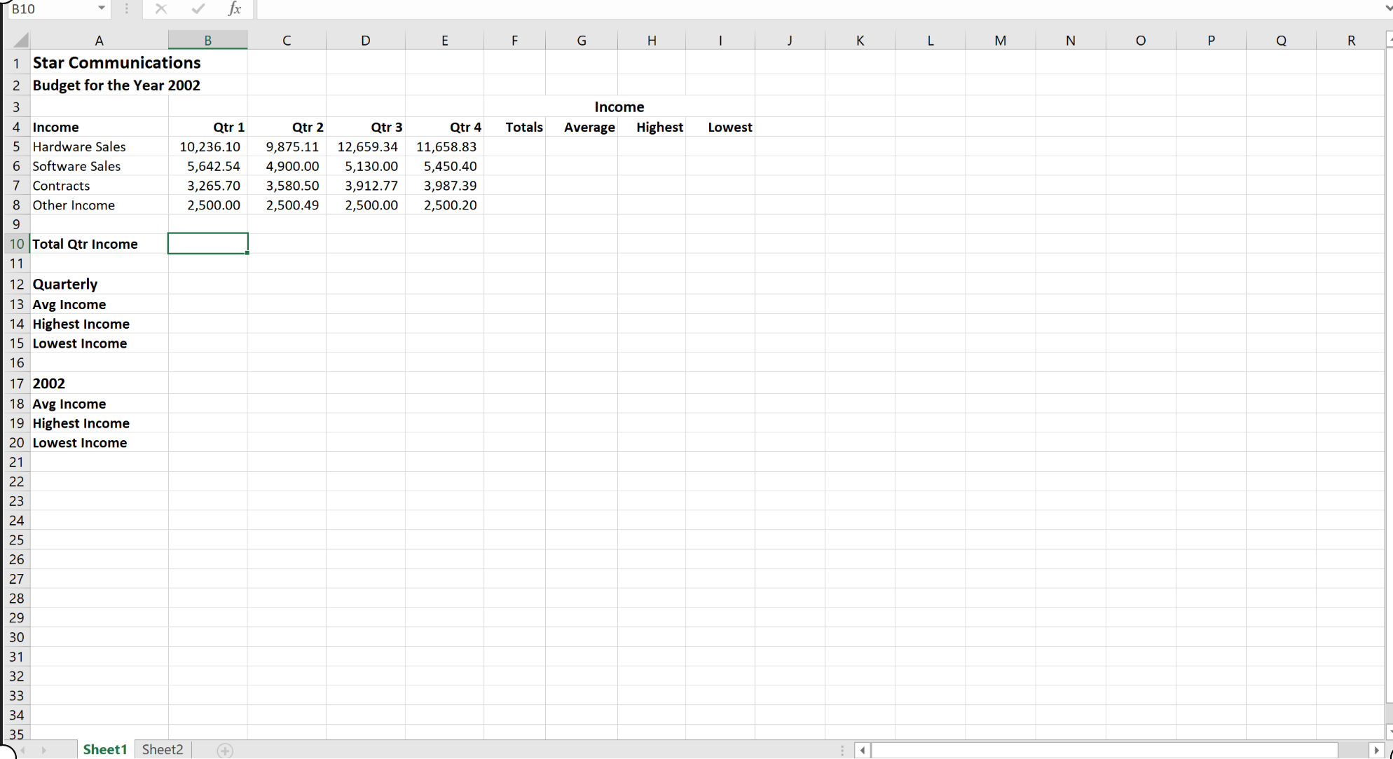 B10 X fx A B C D E F G H K L M N O P Q R 1 Star