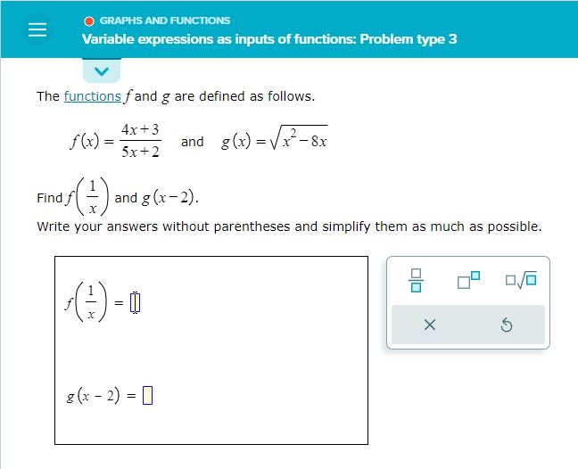 module is graphs and functions, topic is Variable