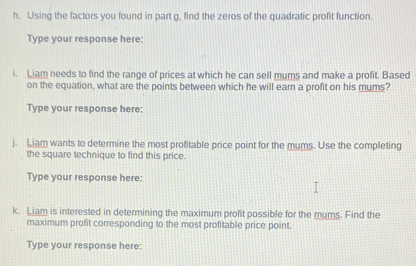 h. Using the factors you found in part g, find