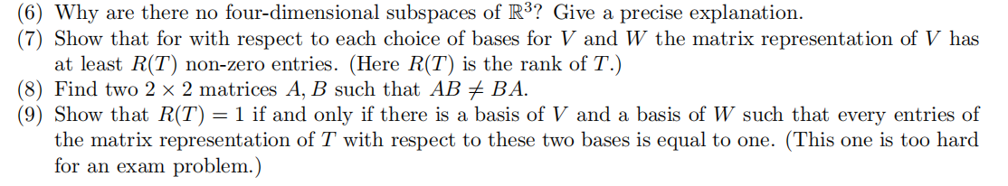 F is a field and V is an F -vector space. Why are