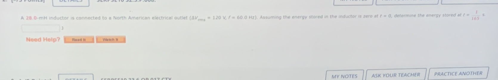 A 28.0-mH inductor is connected to a North