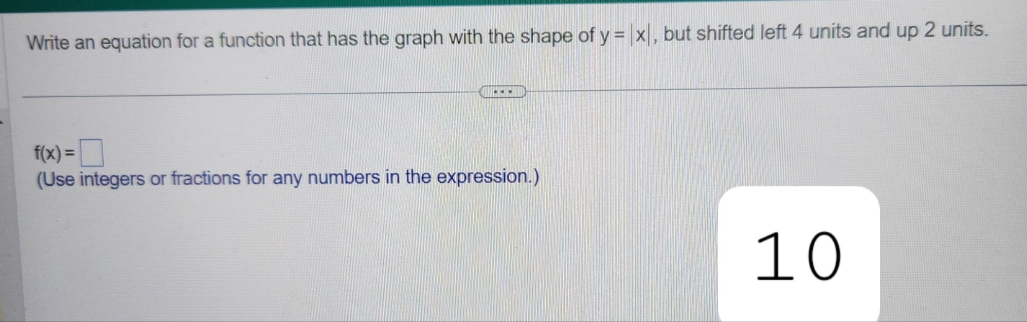 Write an equation for a function that has the