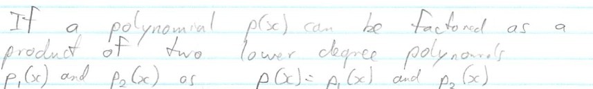 If a polynomial p(sc ) can be factored as a