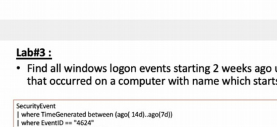 Lab#3 : . Find all windows logon events starting