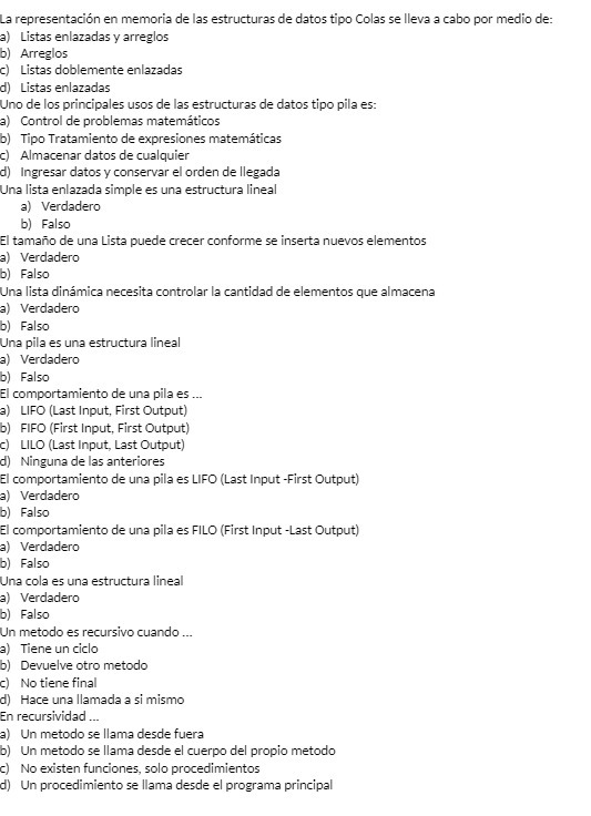 a representacion en memoria de las estructures de