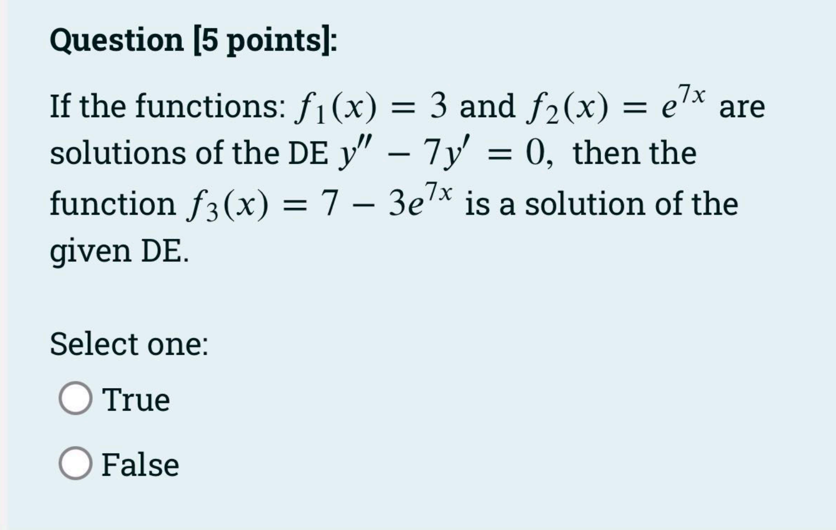 Question [5 points]: Using Laplace transform to