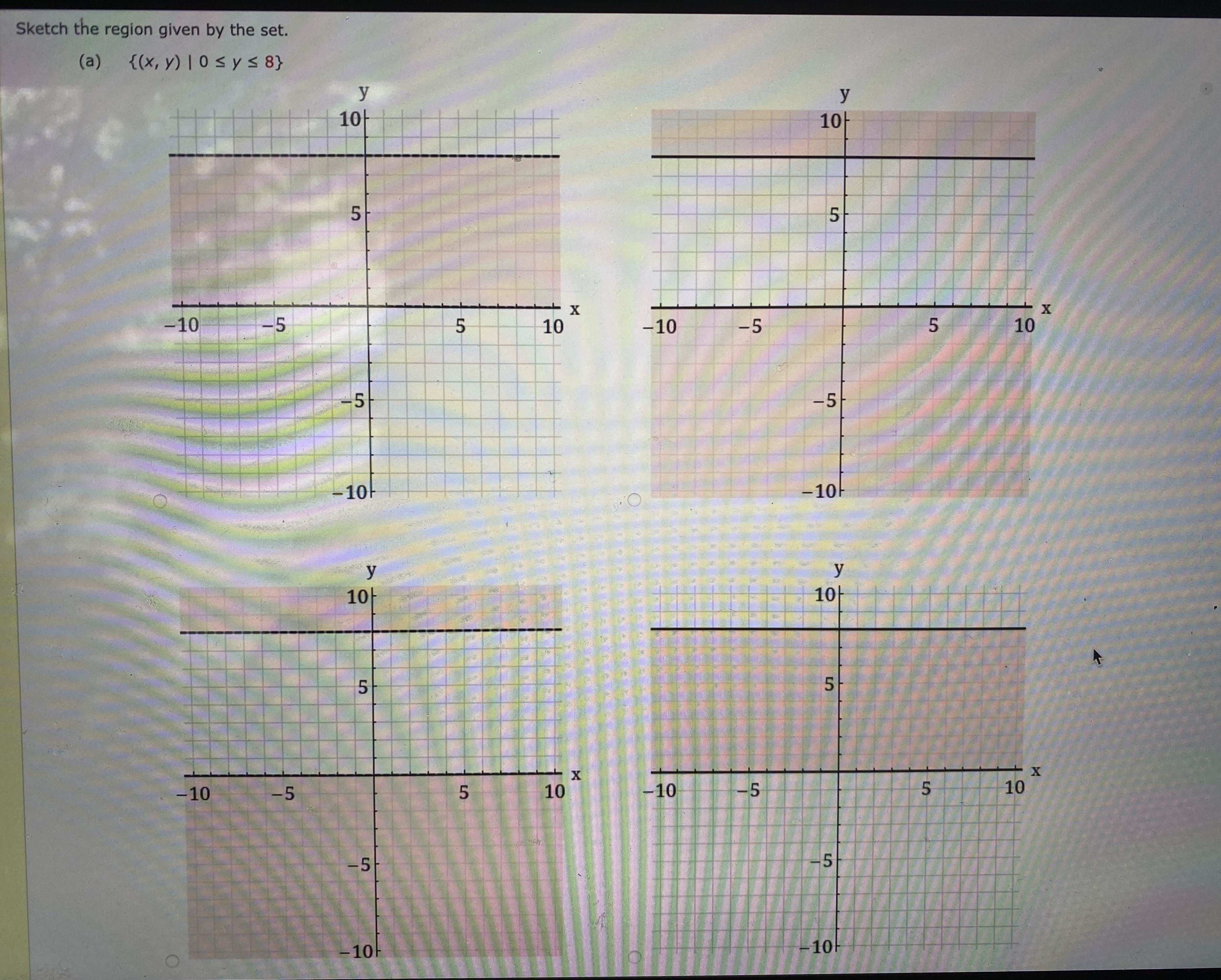 What's the correct graph for a? Sketch the region