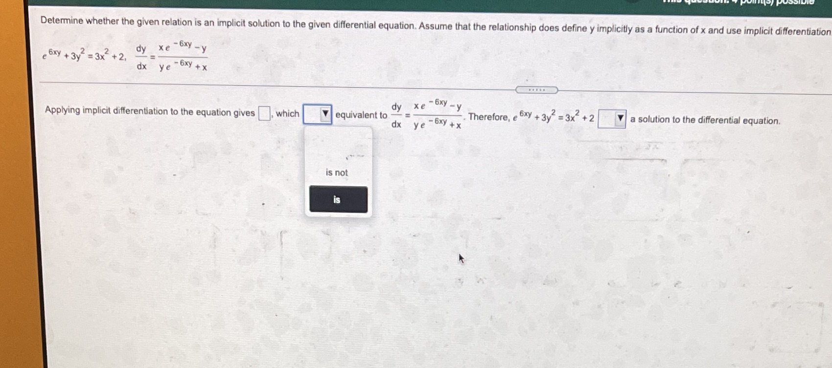 Determine whether the given relation is an