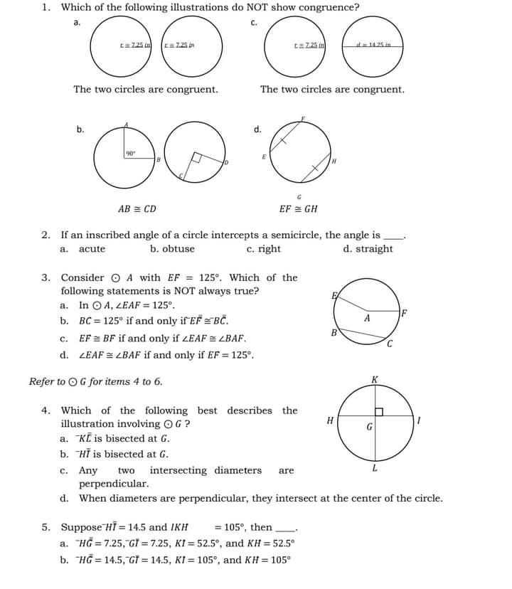 1. Which of the following illustrations do NOT