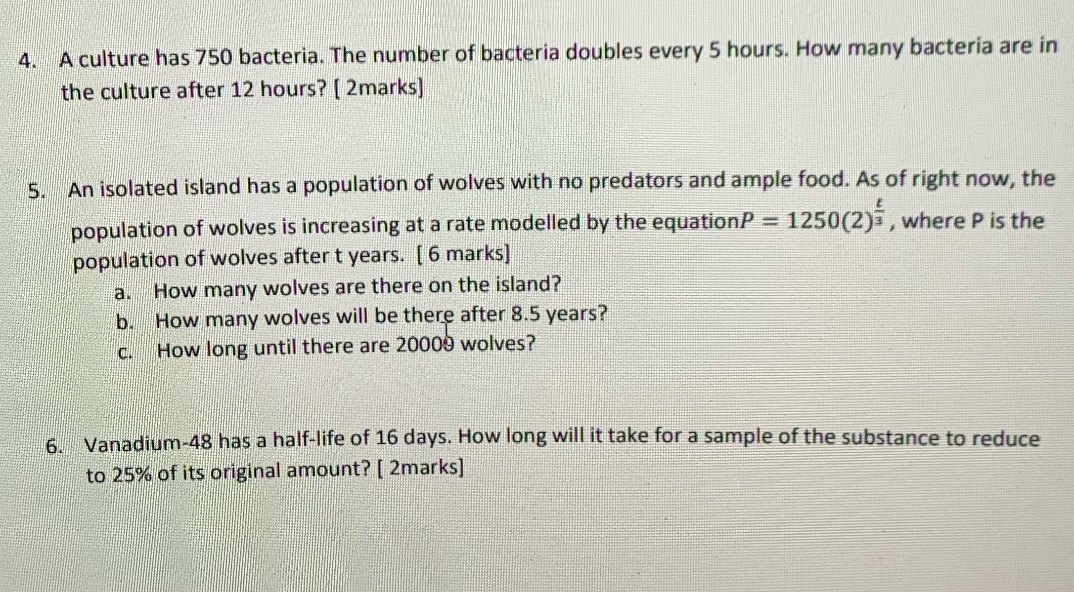 Please show the steps to answer questions. 4,5