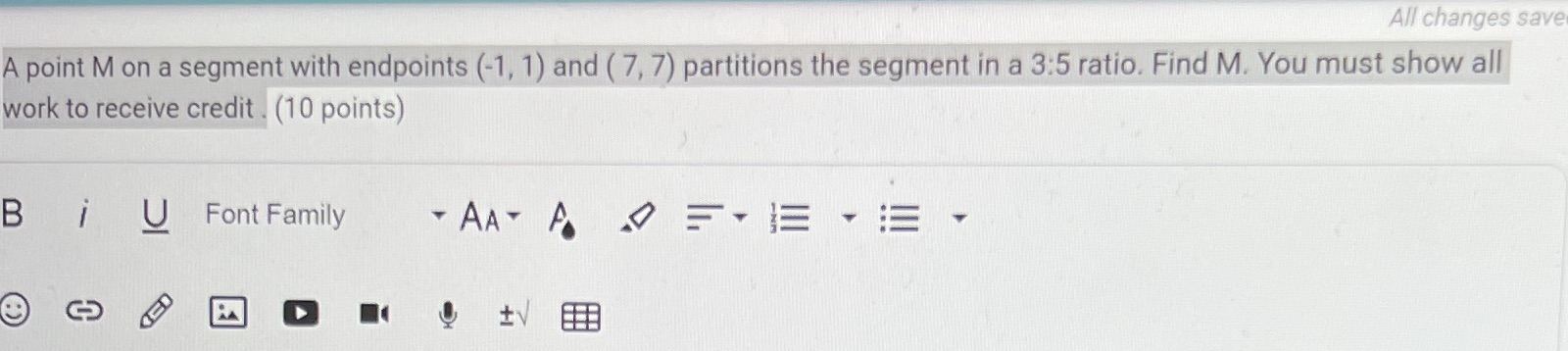 Refer to the photo All changes save A point M on