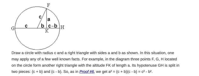 Draw a circle with radius r: and a right triangle