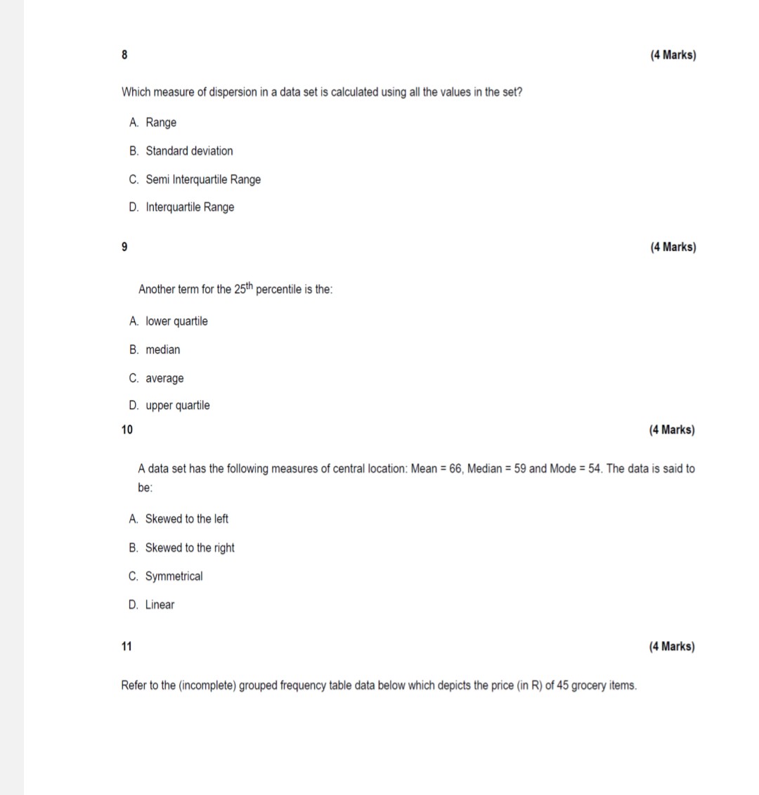 SECTION A Answer ALL the questions in this