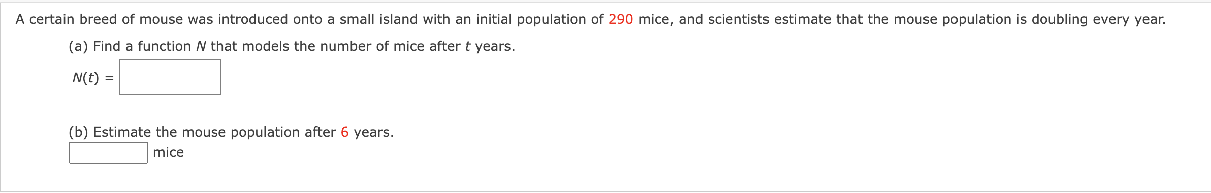 A certain breed of mouse was introduced onto a