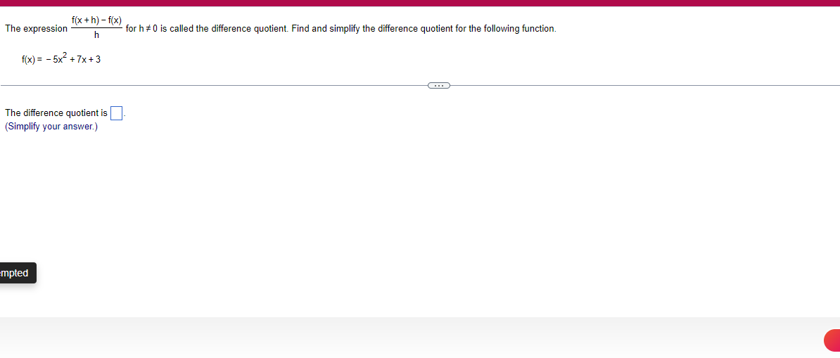 f(x + h] x) The expression h for h F' 0 is