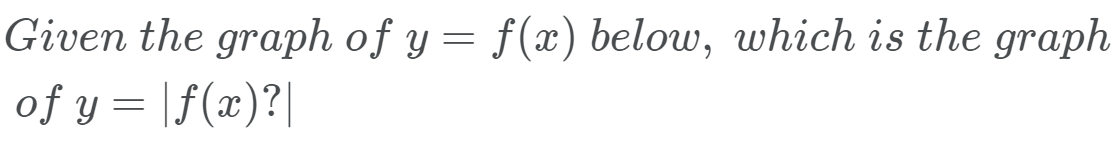 Absolute Value Functions: 1.) Given the graph of