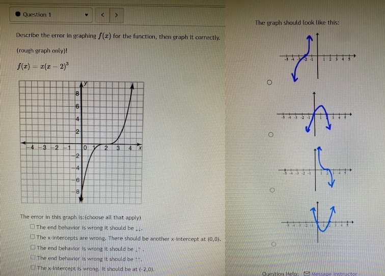 Question 1 The graph should look like this:
