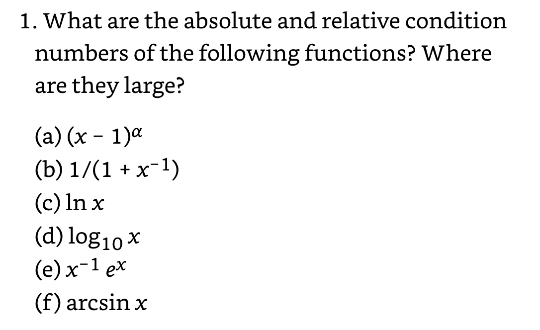 1. What are the absolute and relative condition