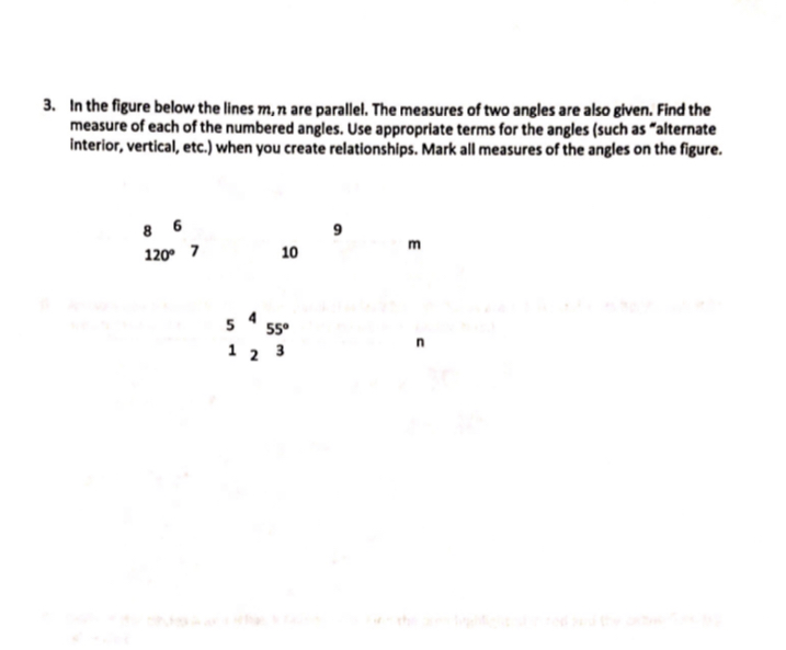 3. In the figure below the lines m, n are