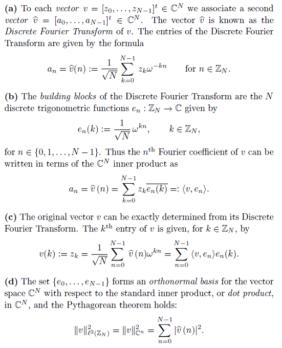 (a) To each vector v = [20, ...,2N_]* e C~ we