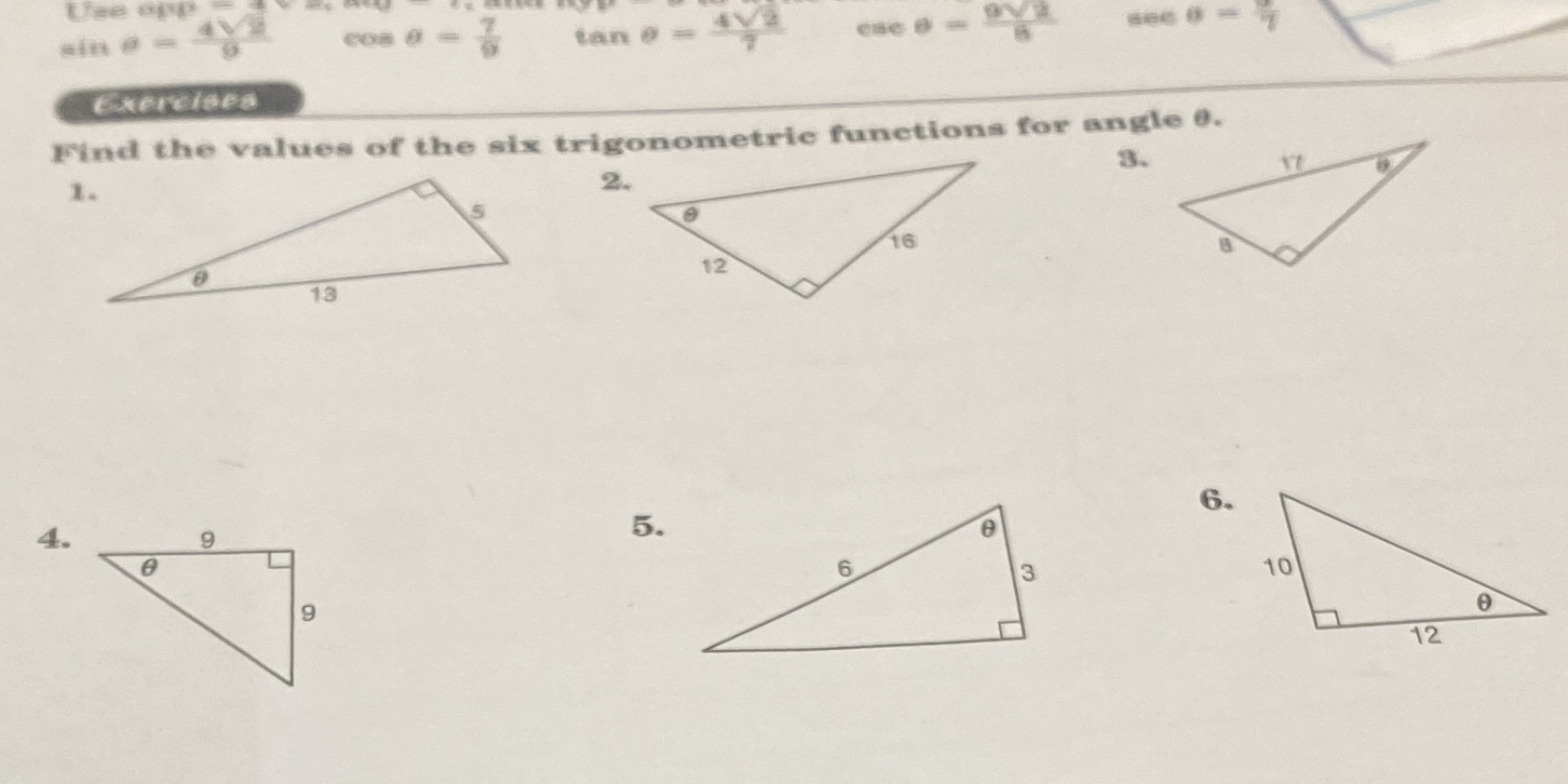Use opp con O tan 0 = ese Exercises Find the