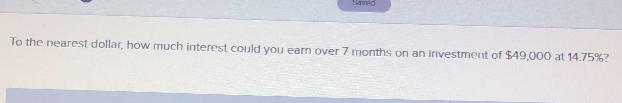 Saved To the nearest dollar, how much interest