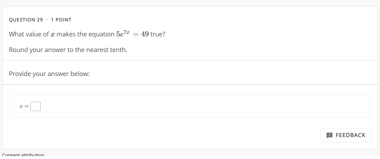 QUESTION 29 . 1 POINT What value of a makes the