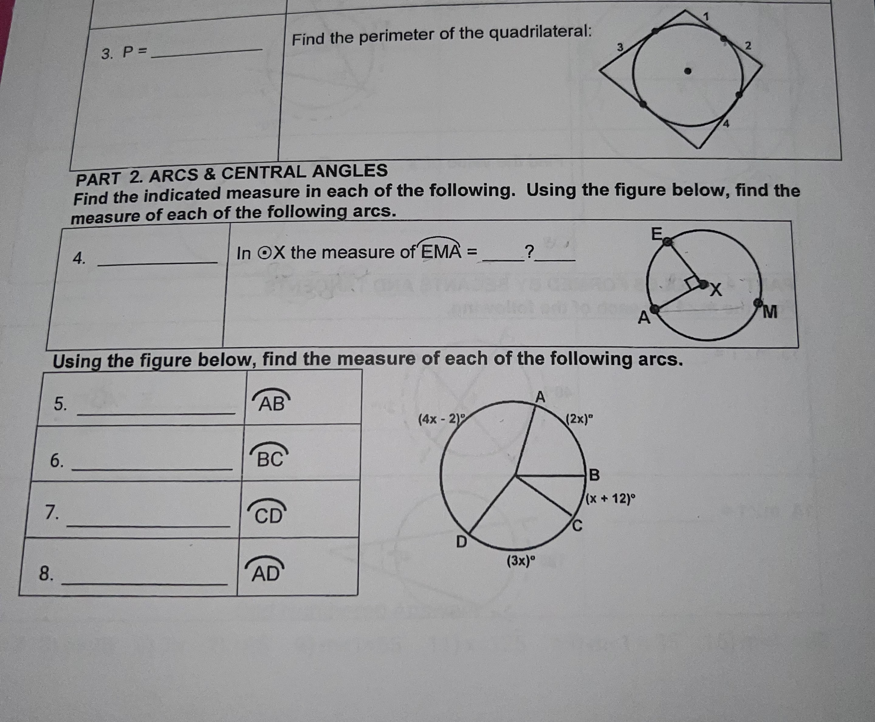 Please answer the following & provide work for