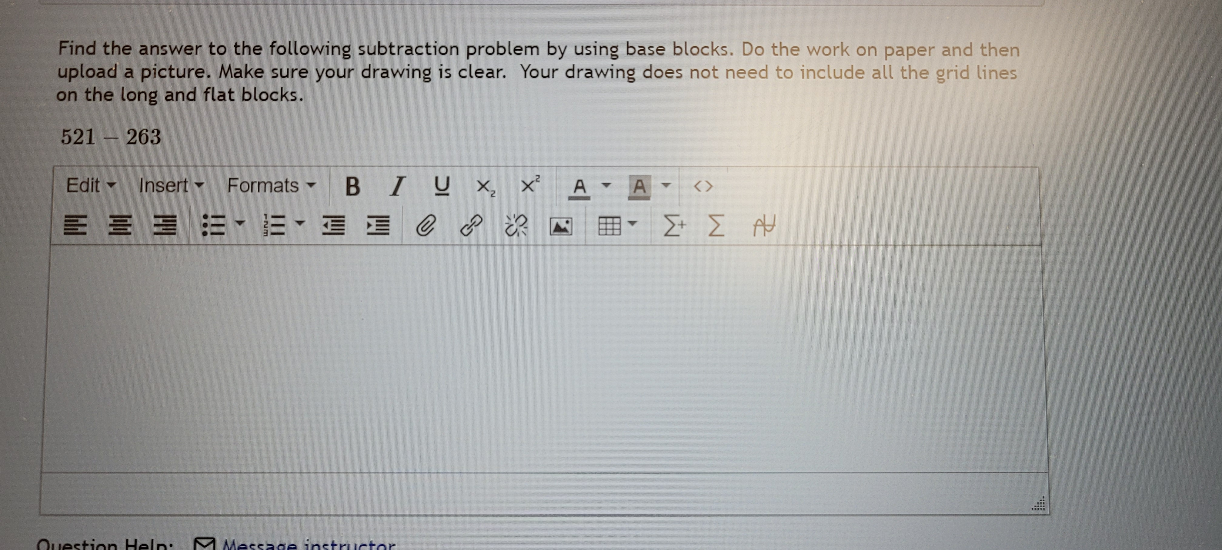 Find the answer to the following subtraction