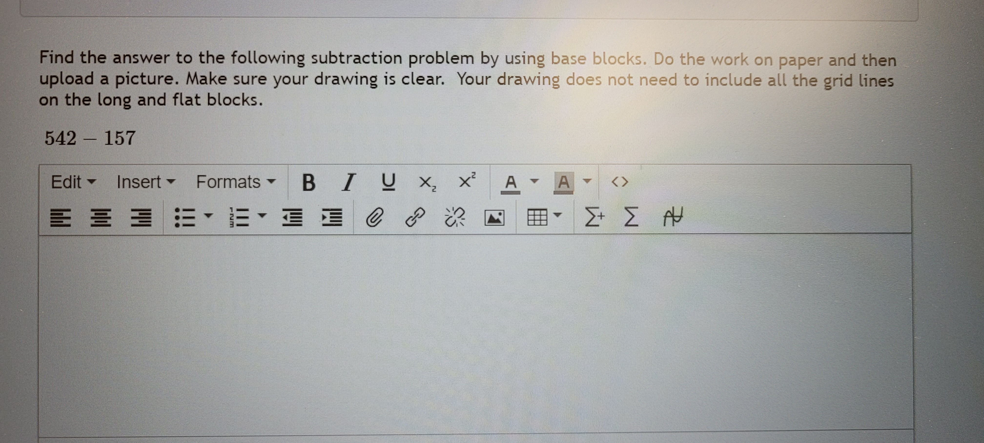 Find the answer to the following subtraction