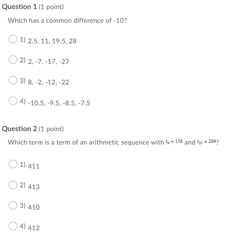 Question 1 (1 point) Which has a common