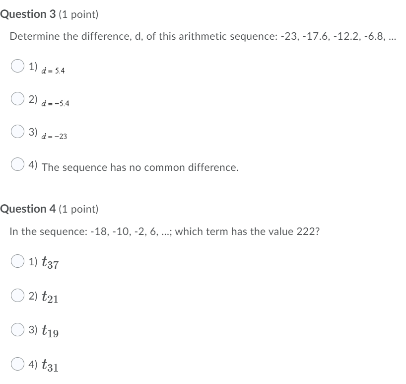 Question 1 (1 point) Which has a common
