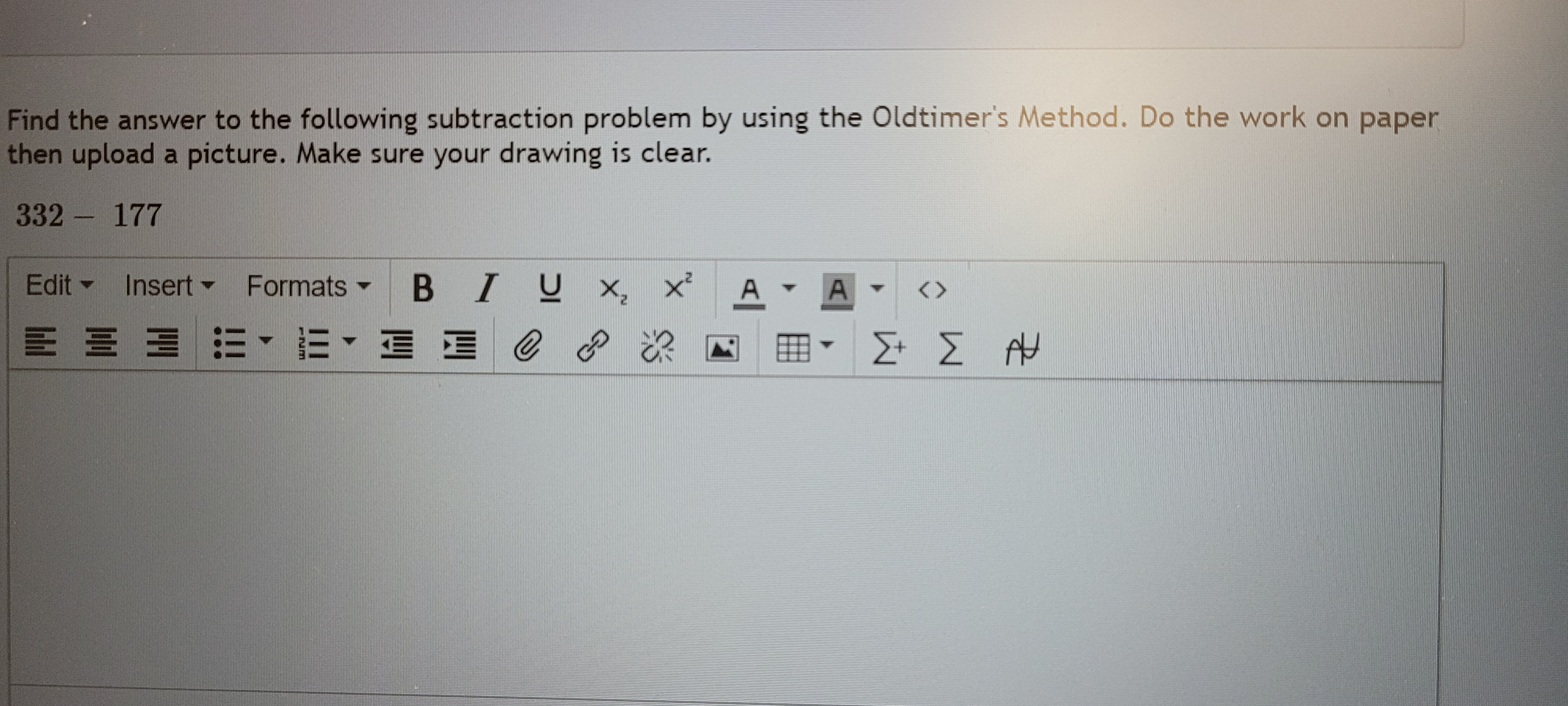 Find the answer to the following subtraction
