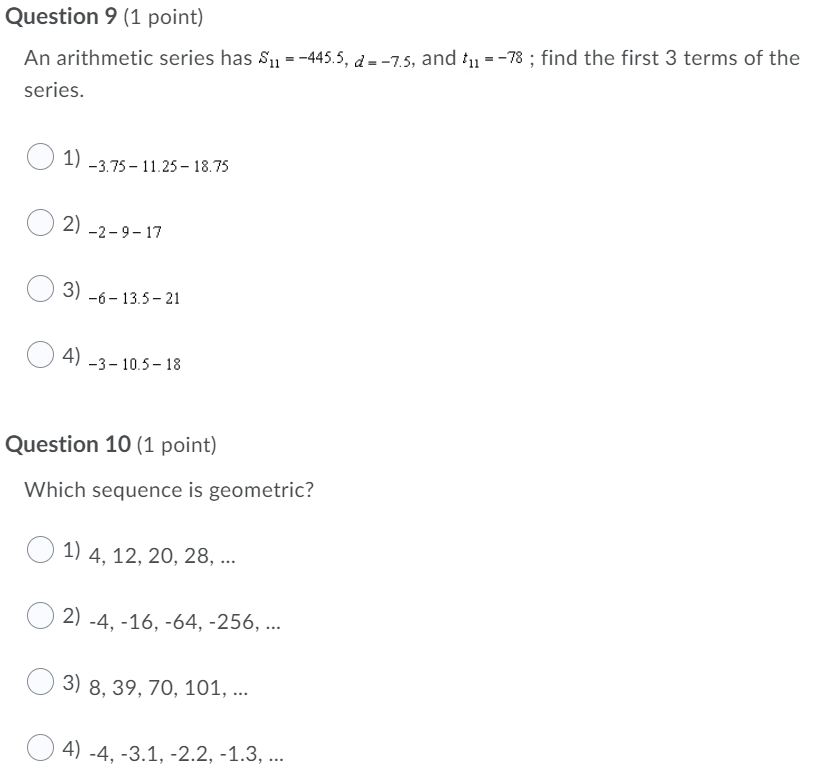 Question 1 (1 point) Which has a common