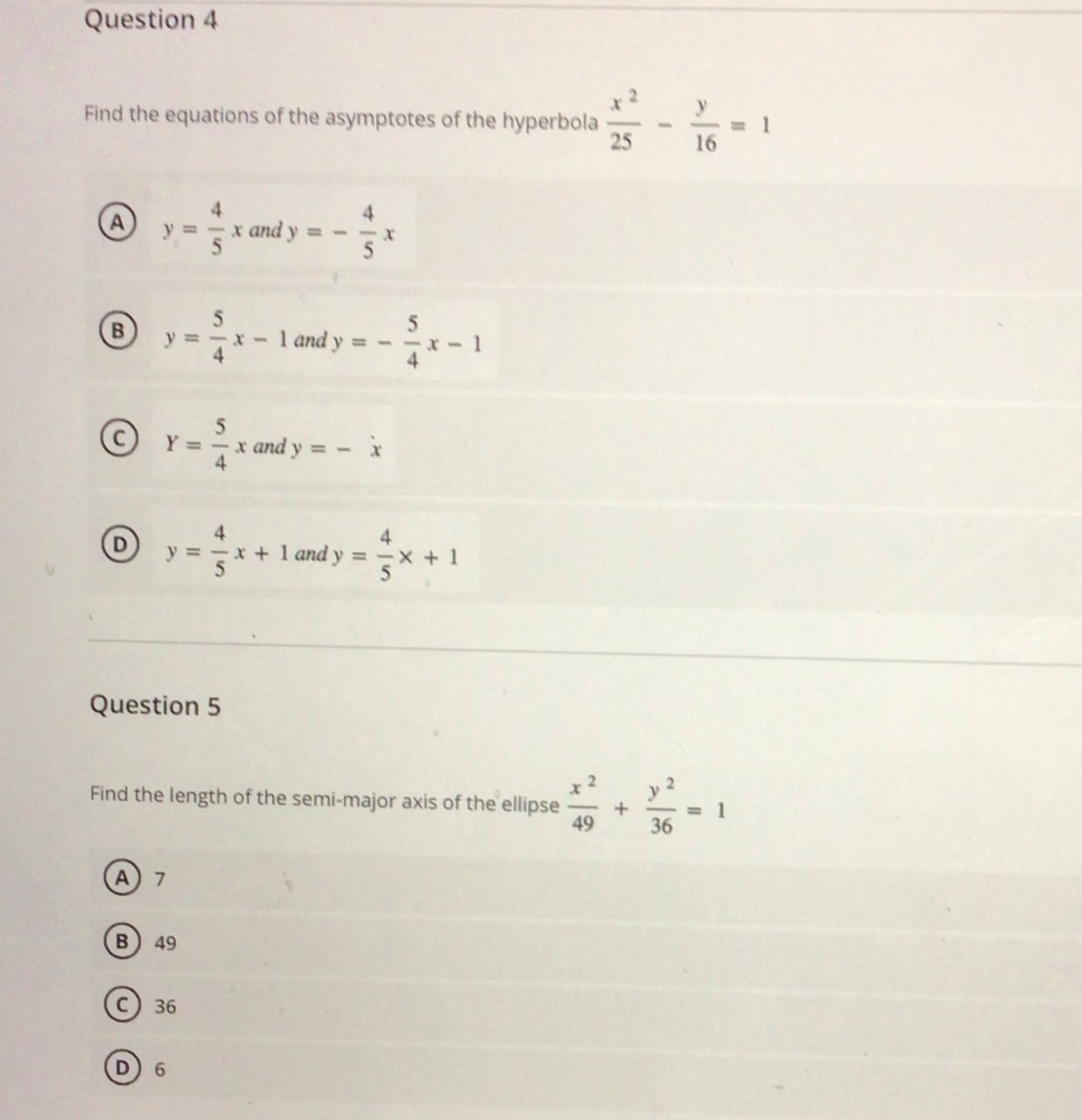 What is hyperbola? Question 4 Find the equations