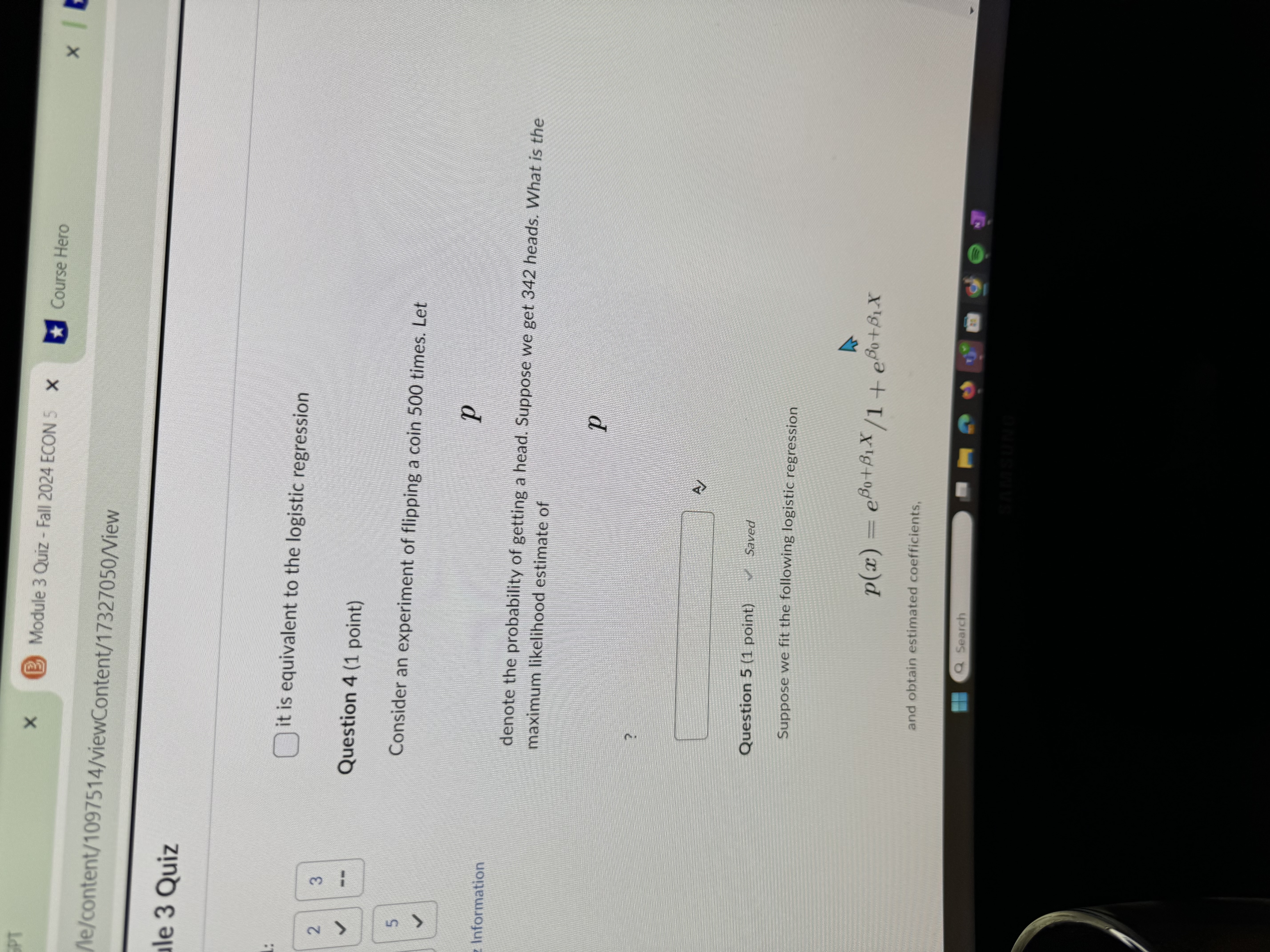 X B Module 3 Quiz - Fall 2024 ECON 5 X Course