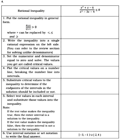 1+1-6 Rational Inequality 1. Put the rational