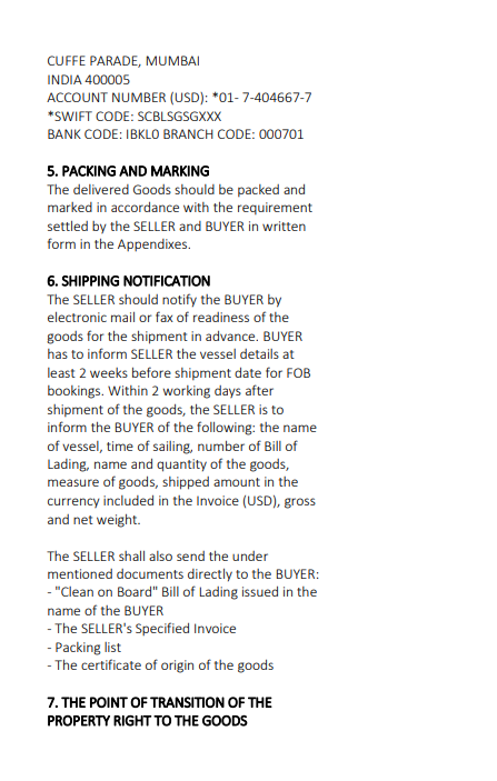 CONTRACT NO. CA-IN-001 CHAIZUP BEVERAGES LLP,