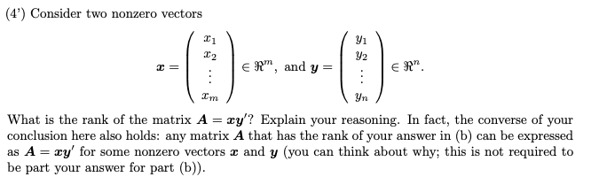 (cf) Consider two nonzero vectors m1 \