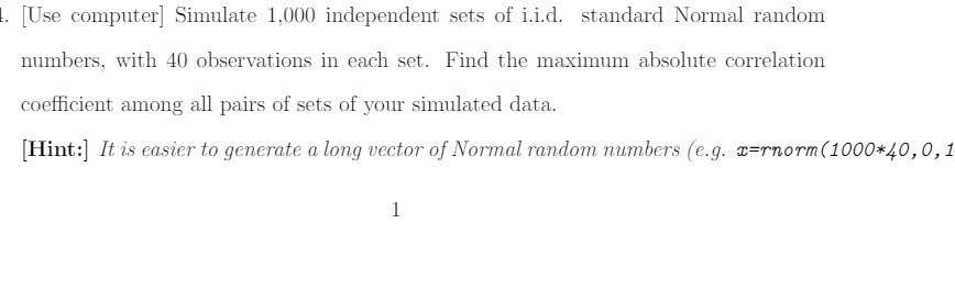 [Use computer] Simulate 1,000 independent sets of