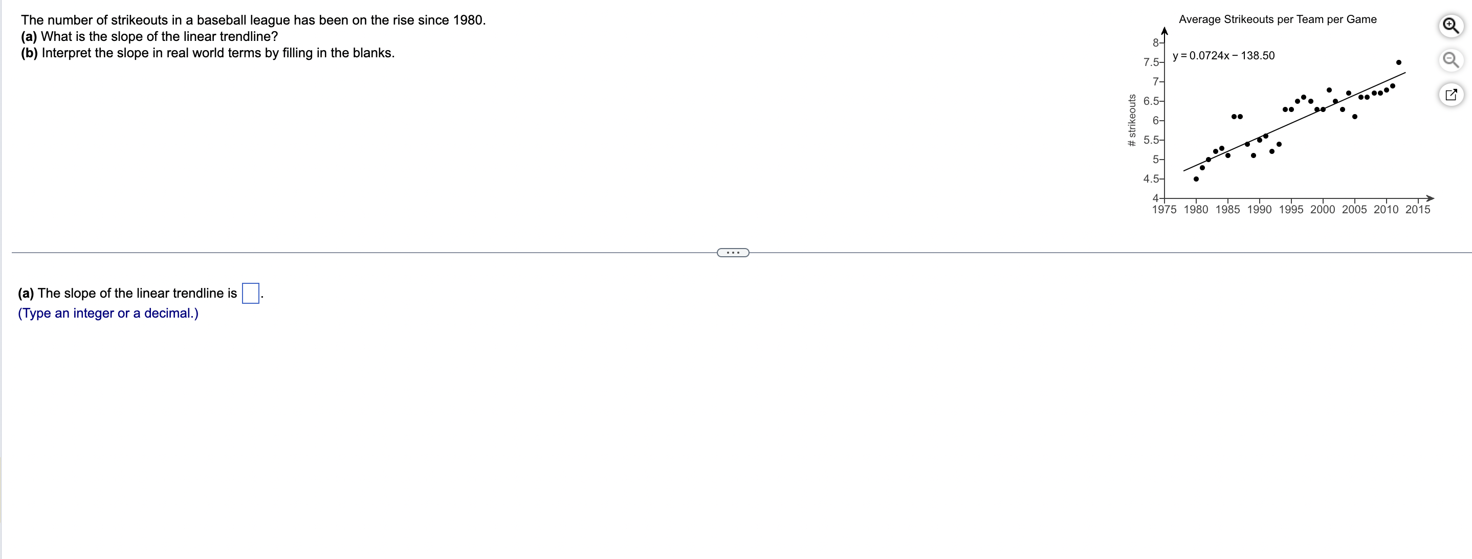 The number of strikeouts in a baseball league has