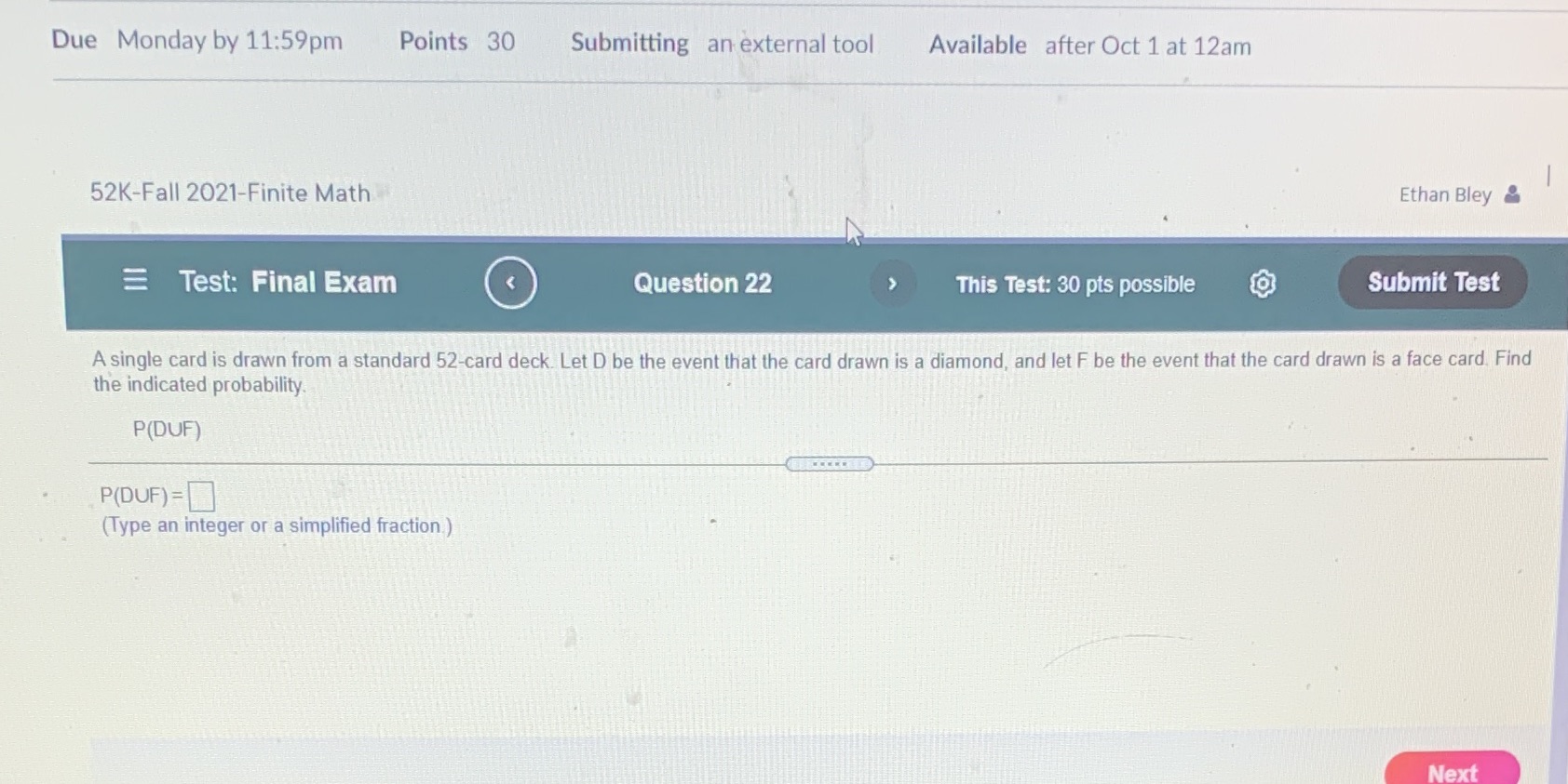 Due Monday by 11:59pm Points 30 Submitting an