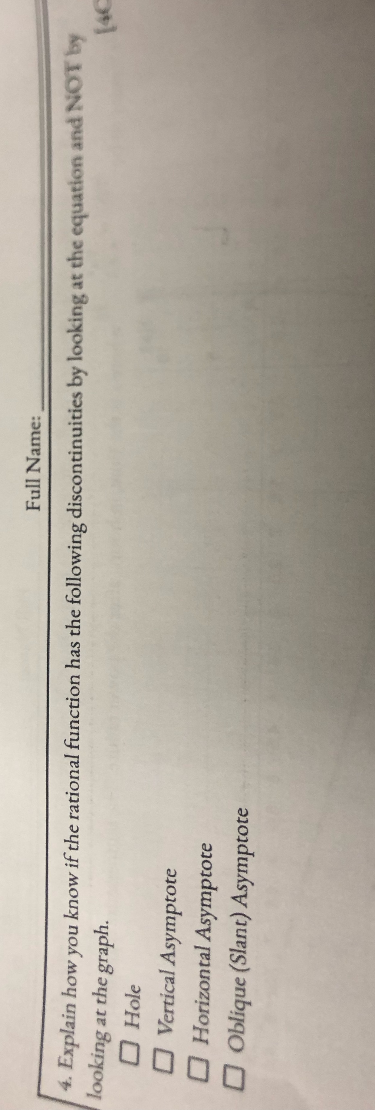 Full Name: 4. Explain how you know if the