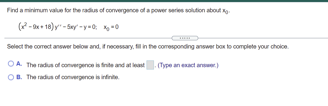 Find a minimum value for the radius of