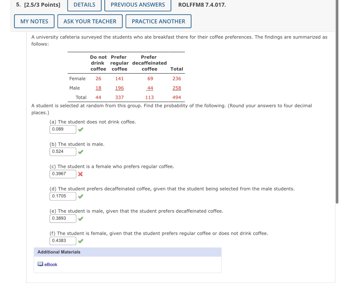 5. [2.58 Points] I DETAILS I I PREVIOUS ANSWERS I
