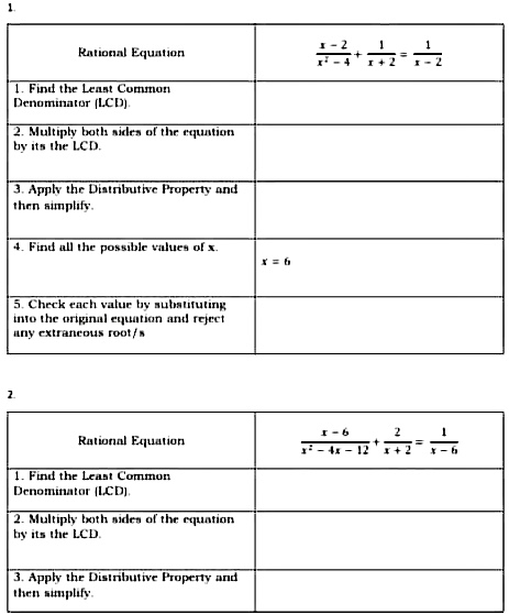Rational Equation 1 -4 1. Find the Least Common