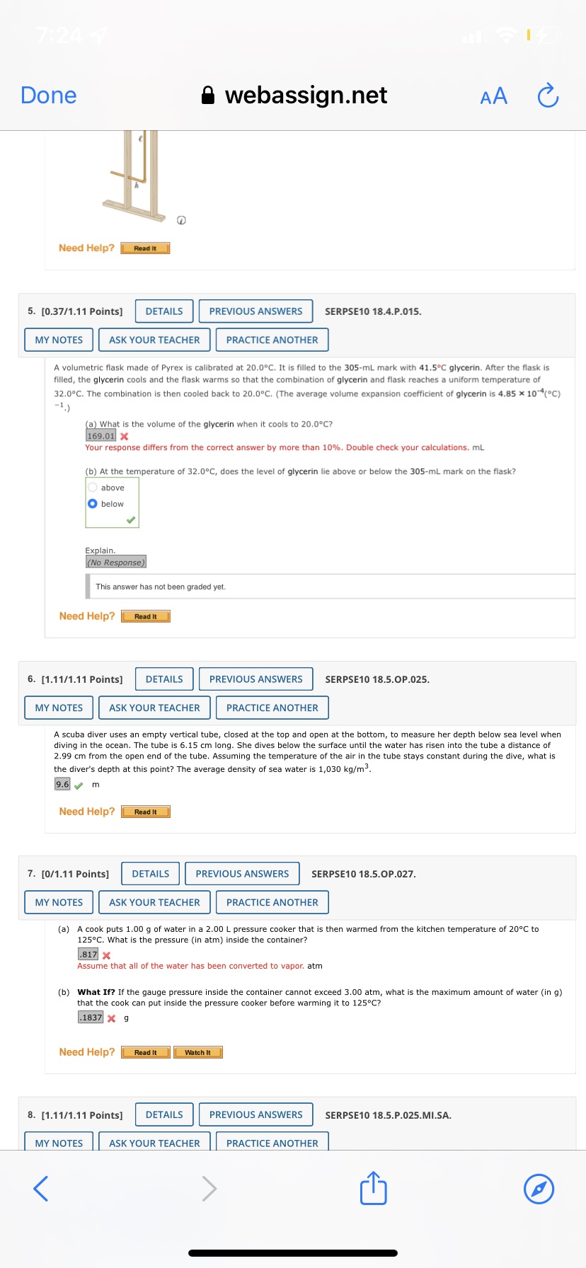 Please Help!!! 7:24 webassign.net T = FV OR