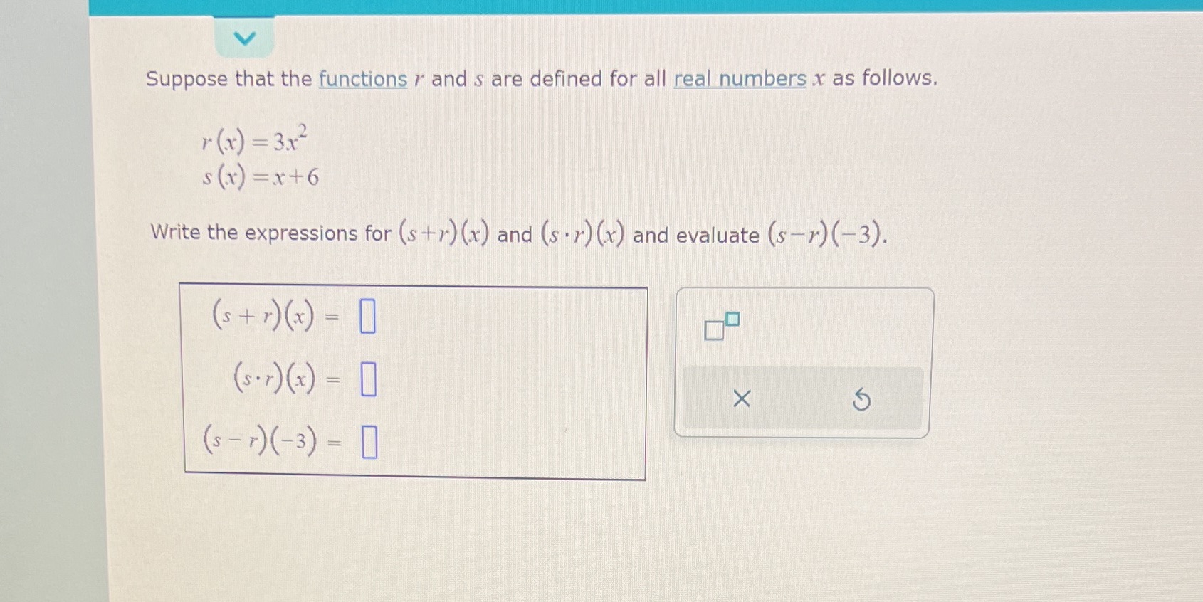 I need help Suppose that the functions r and s