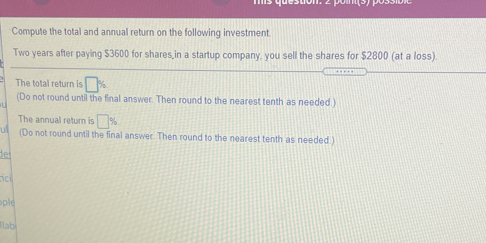 III13 HUSton: 2 PUIS) POSSIDIG Compute the total