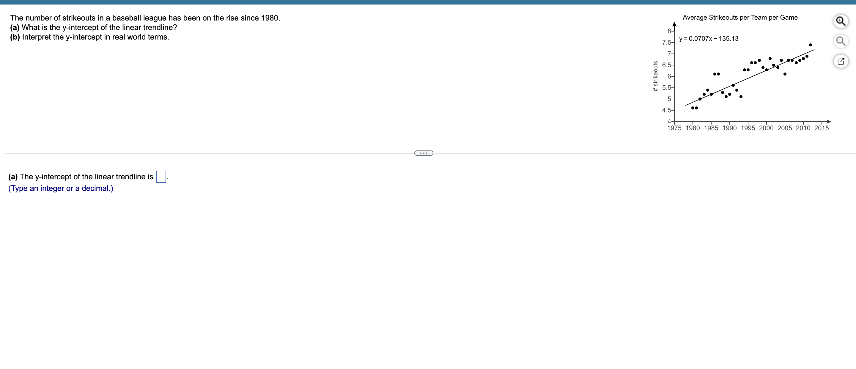 The number of strikeouts in a baseball league has